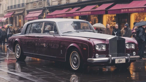 Vintage Rolls-Royce Car on City Street