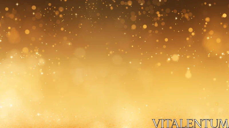 Warm Golden Bokeh Background with Circles and Stars AI Image