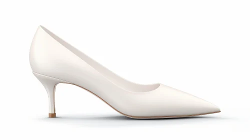 White Stiletto Heel - Fashion 3D Rendering
