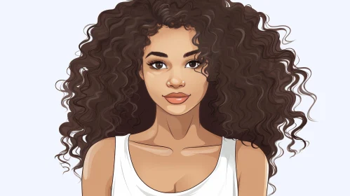 Young Woman Digital Illustration Portrait