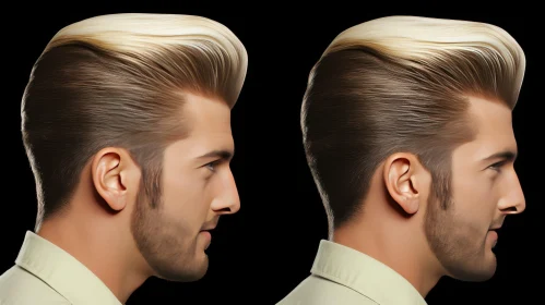 Stylish Man with Quiff Hairstyle - Side Angle Portrait