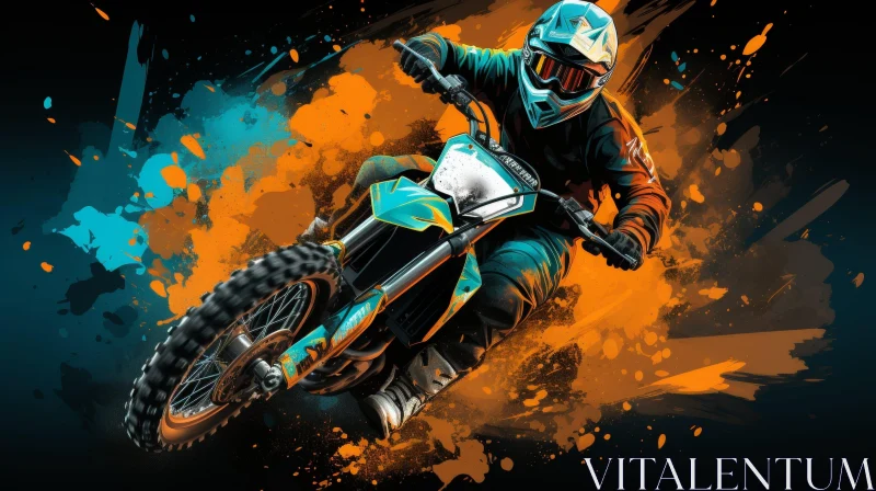 AI ART Thrilling Motocross Rider in Action