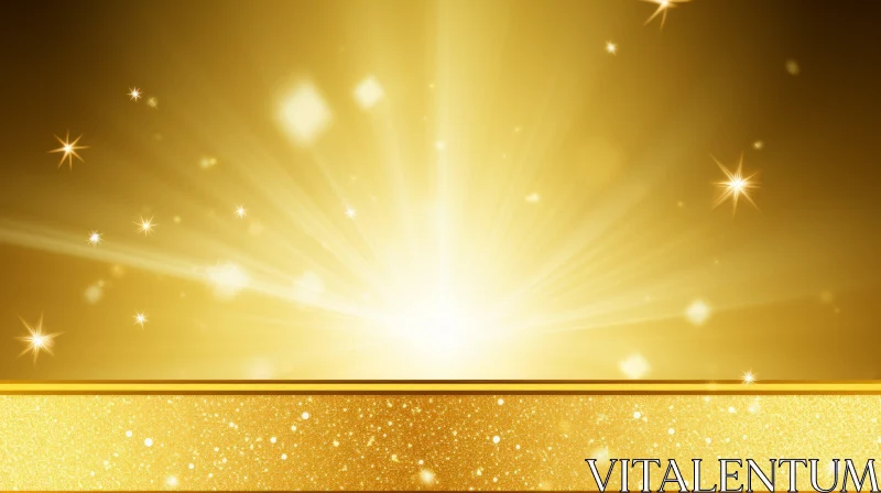 Gilded Glitter Background with Radiant Light AI Image