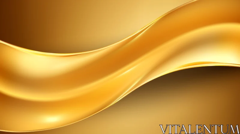 Golden Wave Abstract Art - Unique Gold Background AI Image