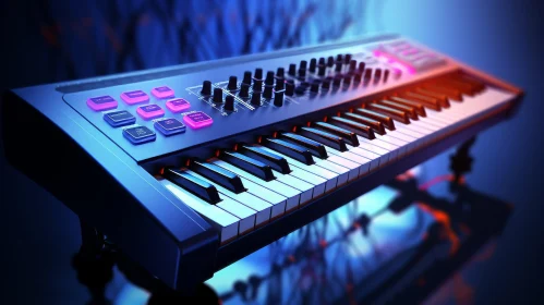 Modern Music Synthesizer Backlit Keyboard