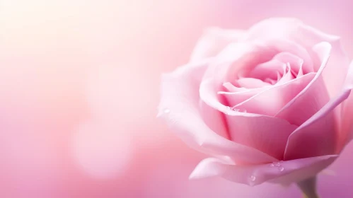 Pink Rose on Soft Background - Realistic Floral Photography