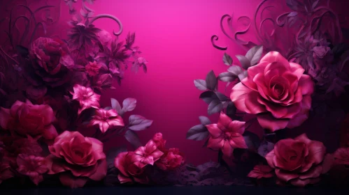 Romantic Floral Background - Pink and Purple Flowers