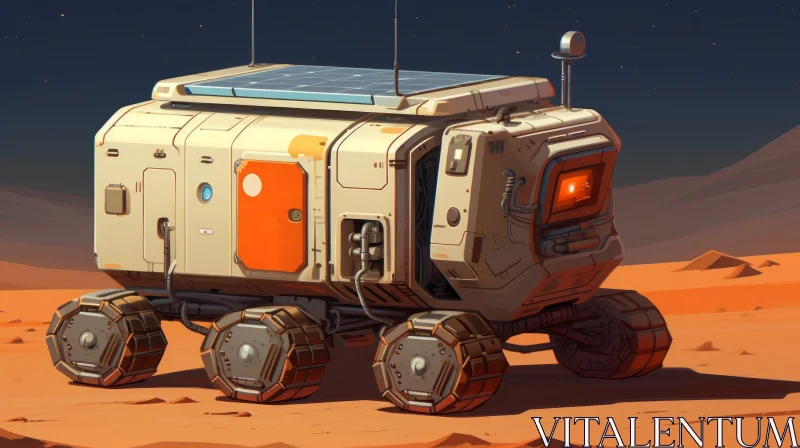 Futuristic Mars Rover Exploration AI Image
