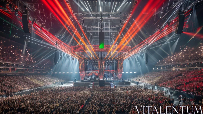 Indoor Concert Arena with Stage and Crowd AI Image