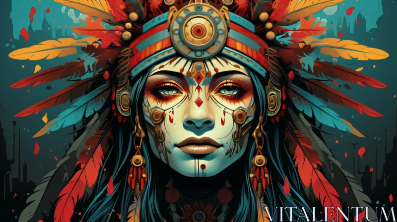 Native American Woman Portrait AI Image