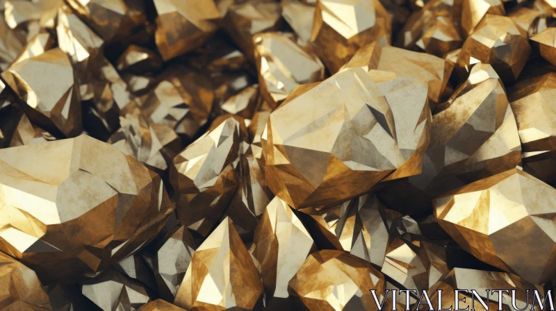 AI ART Shimmering Gold Nuggets Render
