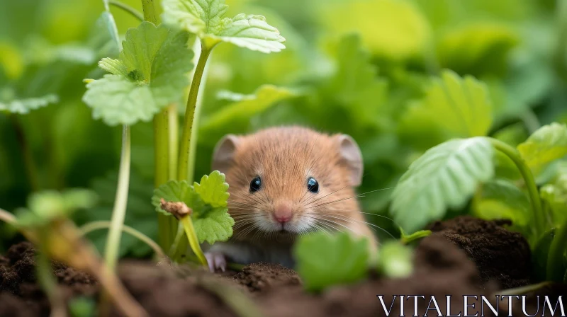 Brown Mouse in Green Grass - Wildlife Encounter AI Image