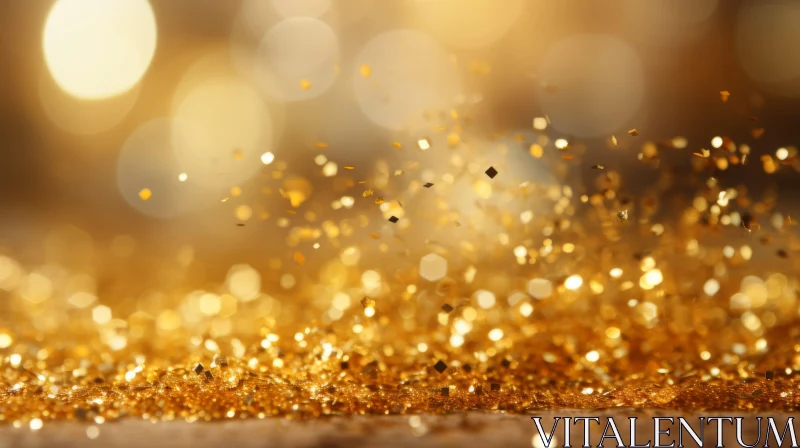 Gold Glitter Falling - Luxury Celebration Background AI Image