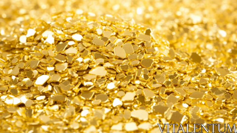 Shining Gold Nuggets Close-Up AI Image