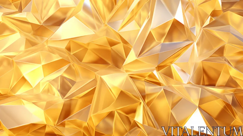 Yellow Polygonal Abstract Background - 3D Rendering AI Image