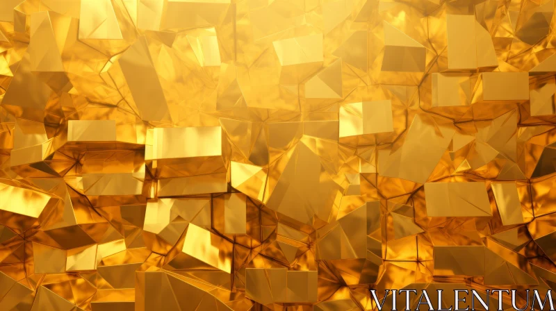 Luxurious Golden Surface - 3D Rendering AI Image