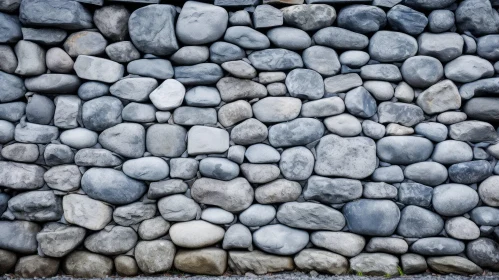Rounded Stone Wall - Gray and White Stones - Dry Stone Structure
