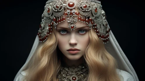 Traditional Russian Headdress Portrait