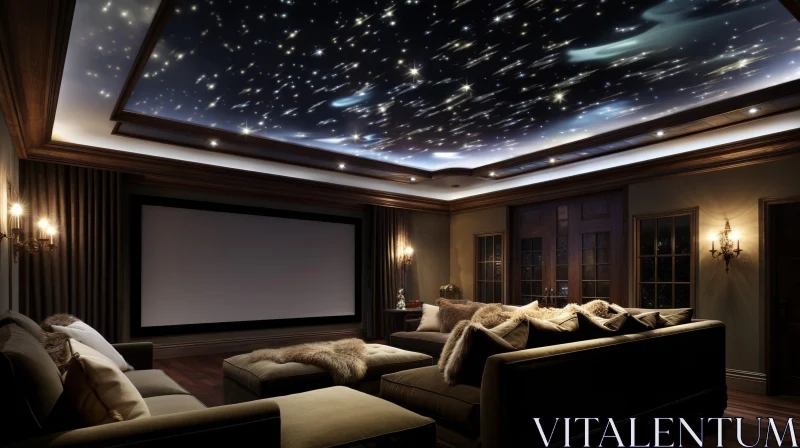 Luxurious Home Theater for Relaxation & Entertainment AI Image