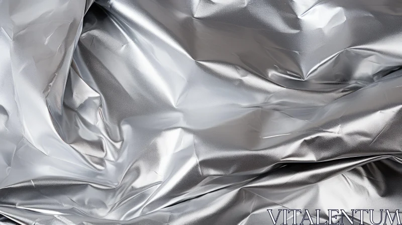 AI ART Shimmering Silver Foil Close-Up