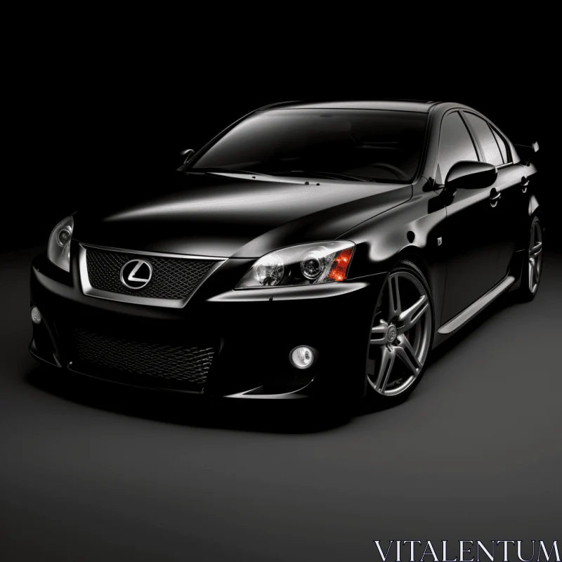 Captivating Black Lexus IS 350 Car Artwork with Subtle Light and Shadow AI Image