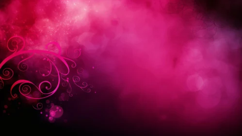 Dark Pink Gradient Background with Sparkles and Floral Pattern