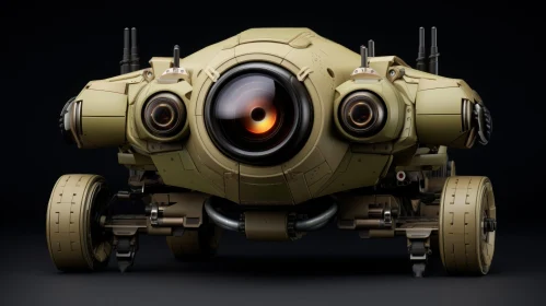 Futuristic 3D Robot Rendering with Glowing Eye and Armored Plates