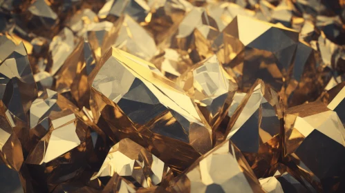 Golden Crystal Cluster Illuminated by Radiant Light