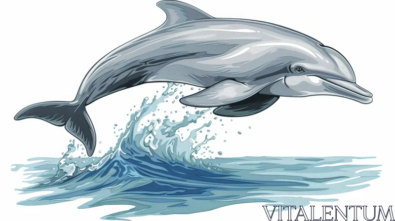 Graceful Dolphin Leaping Out of Water AI Image