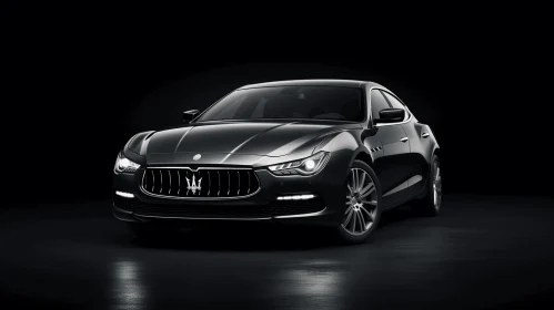 Black Maserati Ghibli: Elegant Realism and Strong Facial Expression