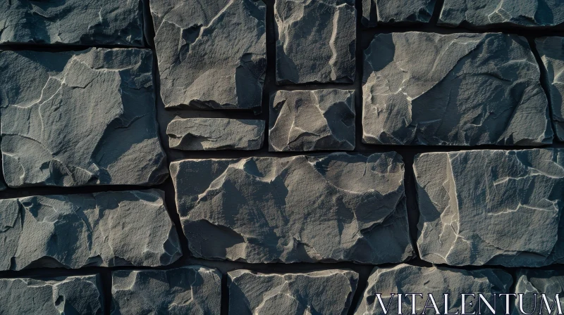 Dark Gray Stone Wall Texture AI Image