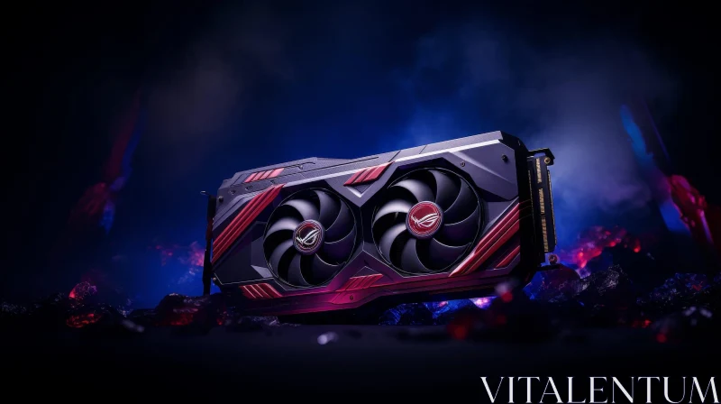 High-End Graphics Card with Black and Red Design AI Image