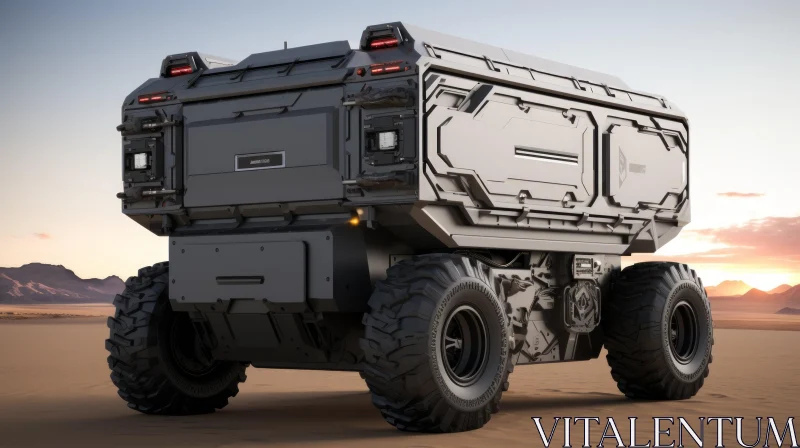 Sleek Futuristic Rover Vehicle AI Image