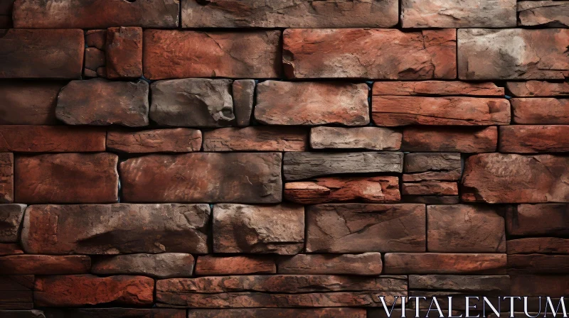 Aged Brick Wall with Red and Brown Bricks AI Image
