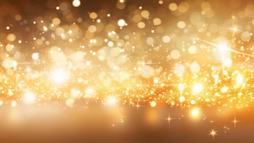 Gleaming Gold Background with Sparkles and Stars