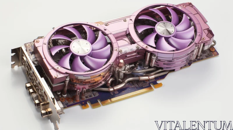 Pink and Purple Graphics Card with Dual Fans AI Image