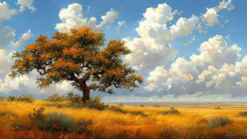 Tranquil Tree Landscape Painting