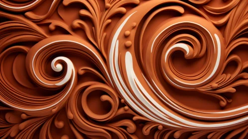 Brown and White Swirls Seamless Pattern
