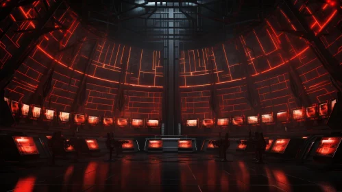 Dark Futuristic Spaceship Room