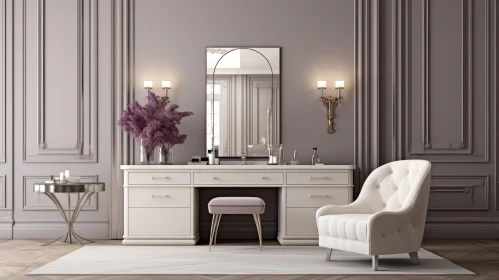 Luxurious Classic Room with Dressing Table and Mirror