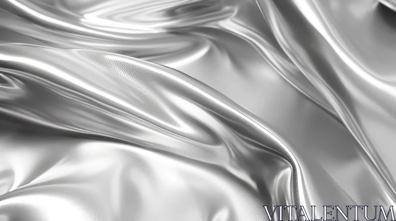 Luxurious Silver Silk Fabric Texture AI Image