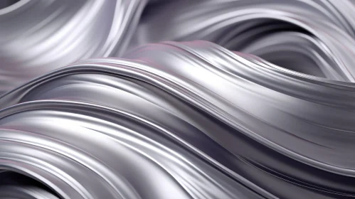Silver Metal Surface with Wavy Pattern - Abstract and Futuristic