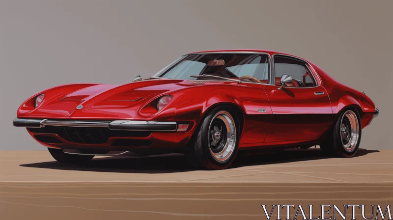 Captivating Hyper-Realistic Red Sports Vehicle Artwork AI Image
