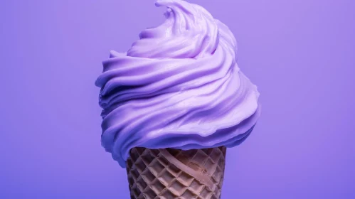 Delicious Soft Serve Ice Cream Cone in Purple and Brown