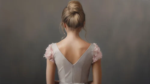 Ethereal Painting of a Woman in White Dress