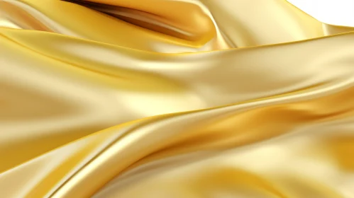 Golden Silk Fabric Texture with Smooth Waves