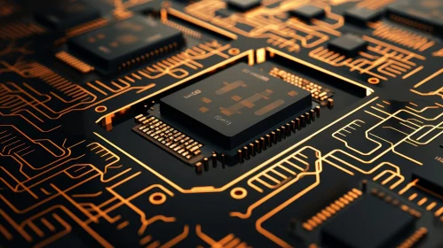 Intel Chip on Black Circuit Board - Technology Close-up