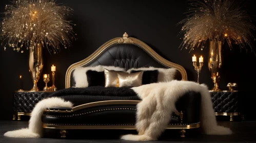 Luxurious Black and Gold Bedroom Design