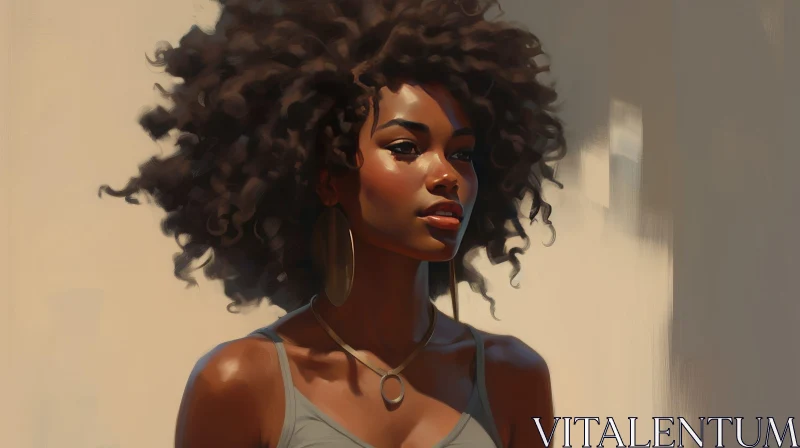 AI ART Young African-American Woman Portrait
