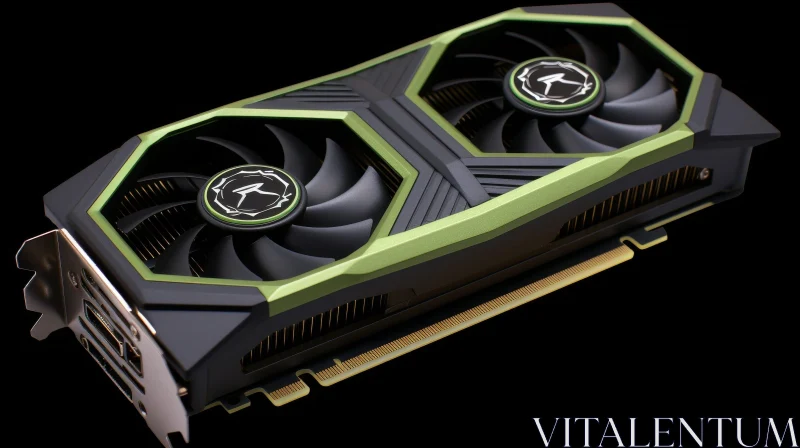 Black and Green Graphics Card - High-End Gaming Performance AI Image